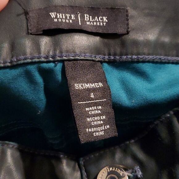 WHBM COATED SKIMMER Mid Rise Ankle Stretch JEANS Teal Green SIZE 4‎ - Picture 6 of 7